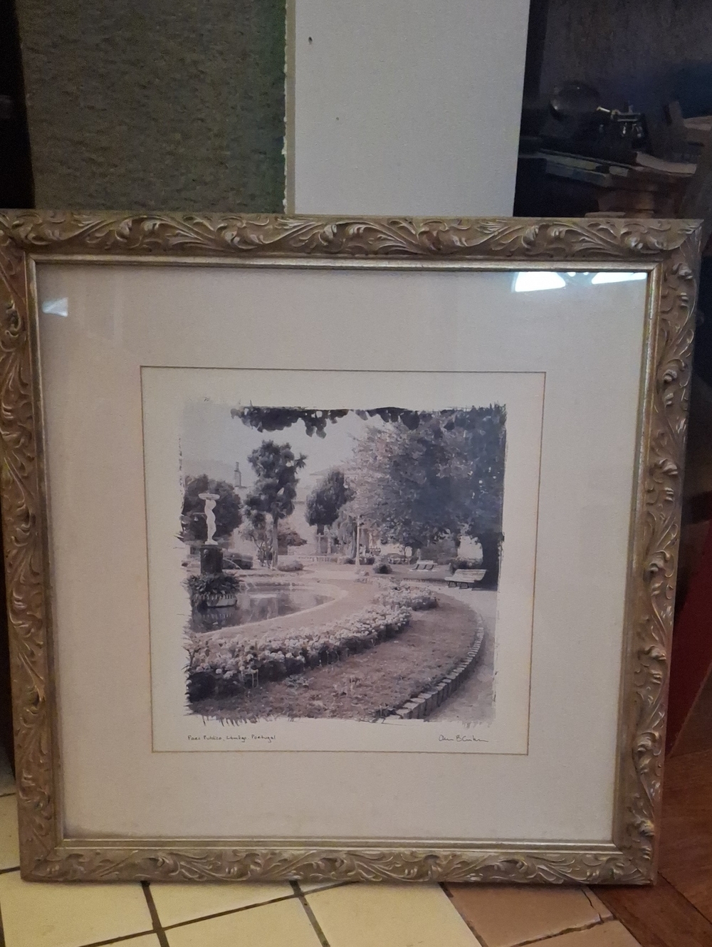ALAN BLAUSTEIN LICS REPRO PRINT PARC PUBLICO, LAMEGO, PORTUGAL 20.5X20.5" FRAMED